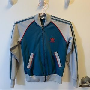 Vintage 80s Adidas Trefoil Zip Up Track Jacket
